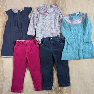 JoJo Maman Bébé Girls 2T - 3T Outfit Bundle (Tops, Pants, Dresses)